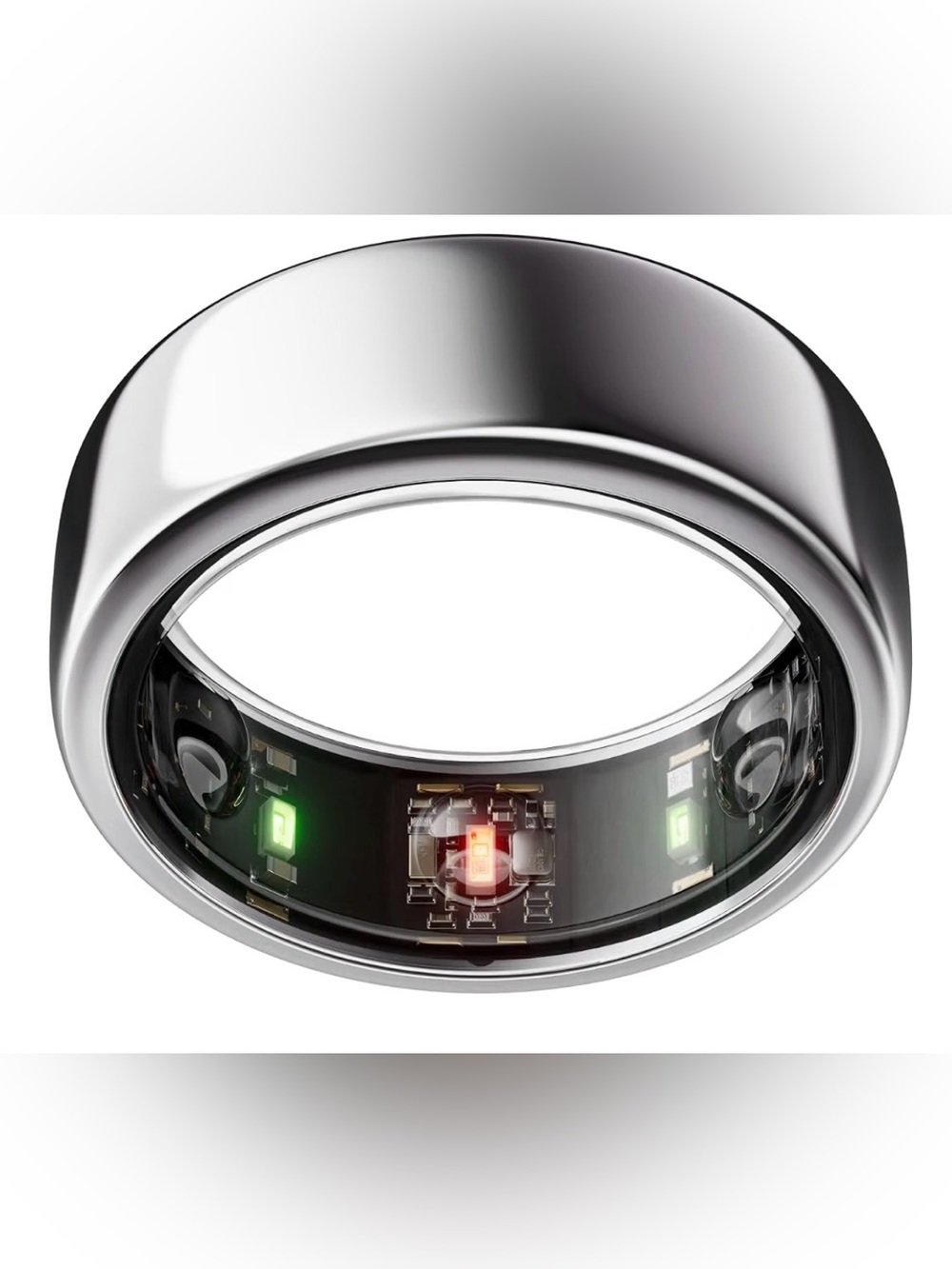 Oura Ring Gen3 Horizon - Silver - Size 8 with Charger and Pavoi Smart Ring Cover